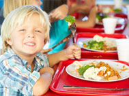 Hot meal eaten by school child